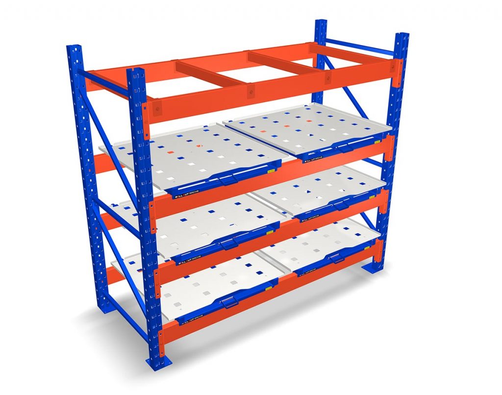 Roll out rack mounted pallet